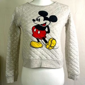 Vintage 1980's White Disney Mickey Mouse Sweatshirt Graphic Girls Kids 11/12 USA